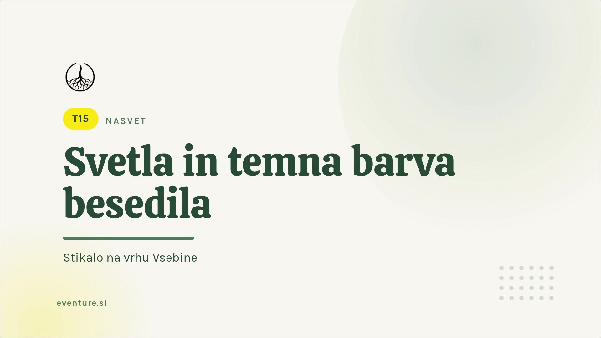 Savjet: svijetla i tamna boja teksta